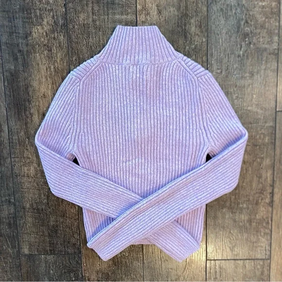 aerie late-night quarter zip sweater in lilac - Picture 5 of 6